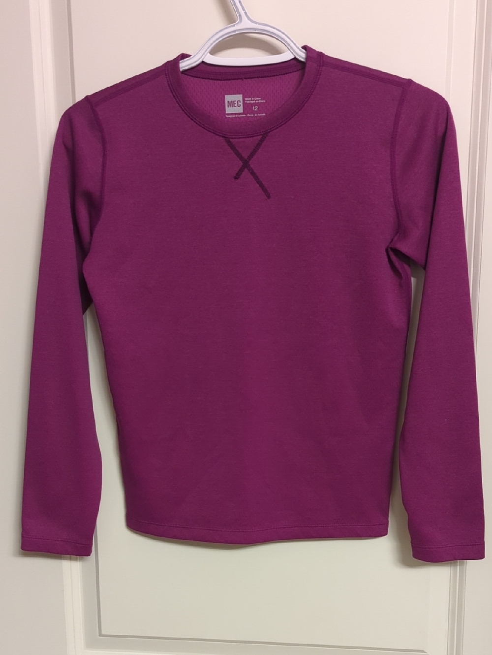 MEC Girls Purple Long-Sleeve Crewneck